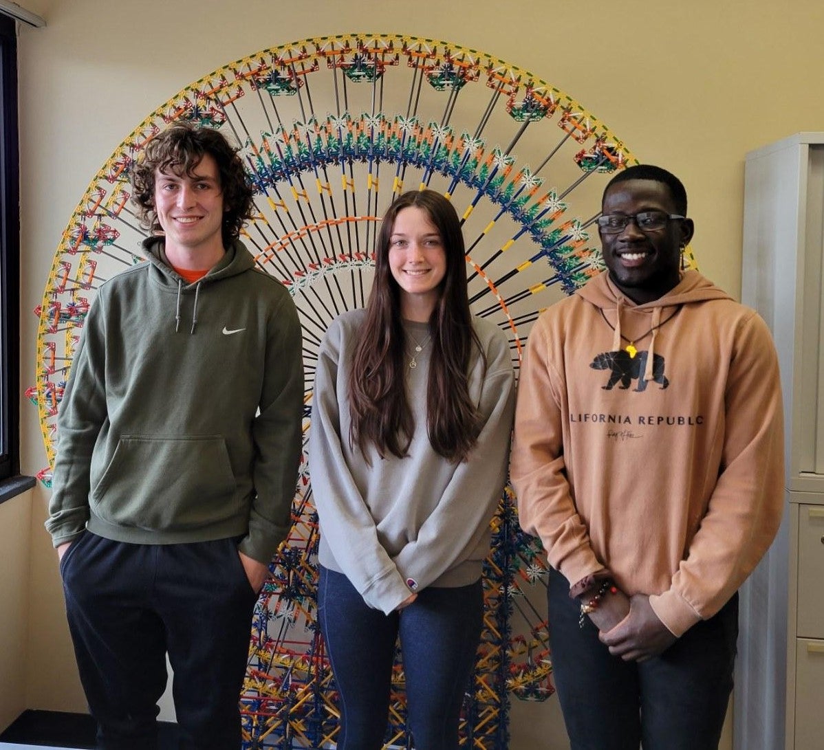 CEE REU program participants Masen Maggio, Lindsay Trask, and Bennard Amponsah